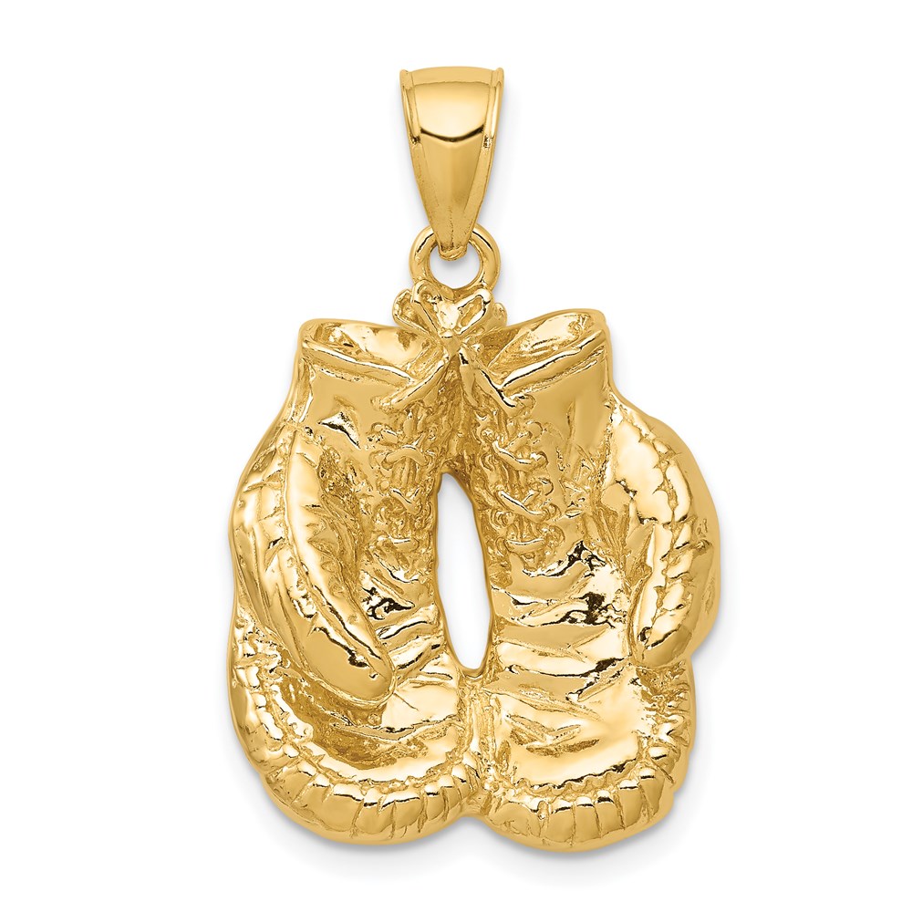 C2644.jpg 14k Solid Polished Open-Backed Boxing Gloves Pendant - Image 1