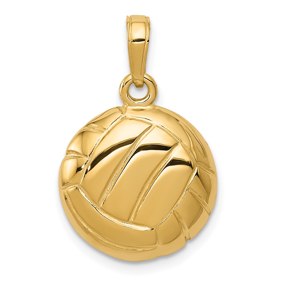 C2655.jpg 14k Polished Domed Open-Backed Volleyball Pendant - Image 1