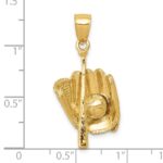 14K Polished 3-D Glove/Bat/Baseball Pendant - Image 5