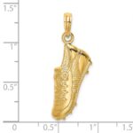 14k Polished Open-Backed Soccer Cleat Shoe Charm - Image 3