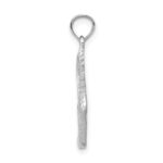 14k White Gold Polished Running Shoe with Wings Pendant - Image 2