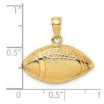 14k Polished Open-Backed Football Charm - Image 3
