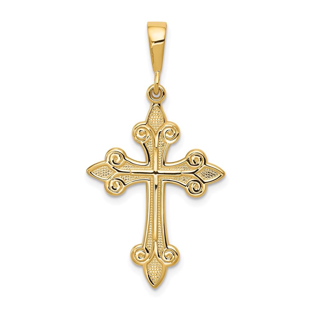 C2712.jpg 14k Fleur de Lis Cross Pendant - Image 1