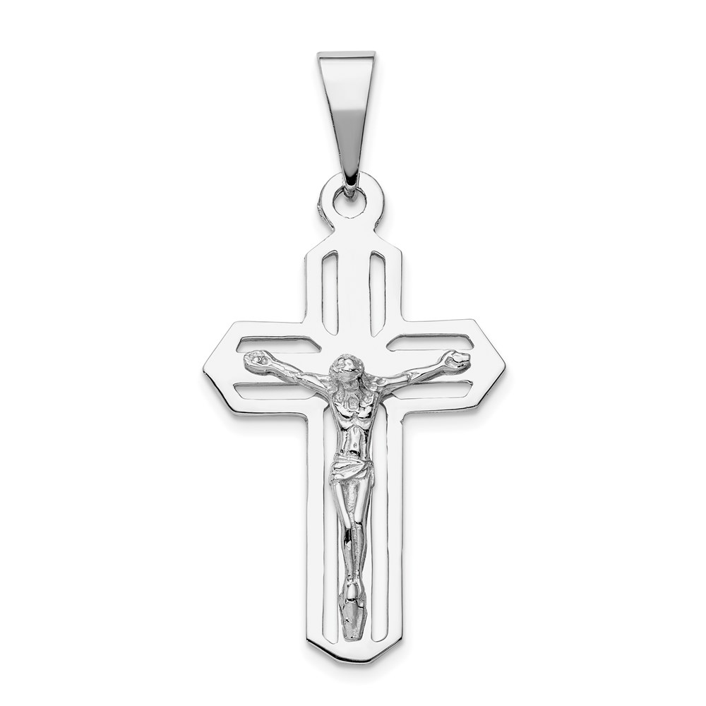 C2768.jpg 14k White Gold Cut-out Crucifix Pendant - Image 1