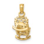 14k 3-D Baby Cradle Charm - Image 4