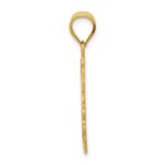 14k Solid Satin Polished Gemini Zodiac Oval Pendant - Image 2