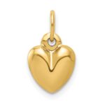 14K Polished 3-D Puffed Heart Charm