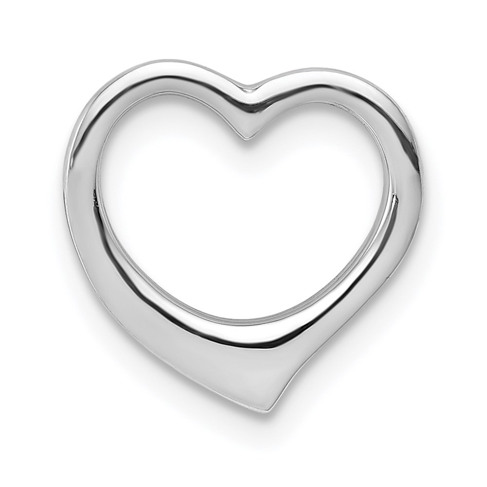 C2917W.jpg 14K White Gold Polished Floating Heart Chain Slide - Image 1