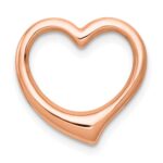 14K Rose Polished Floating Heart Chain Slide