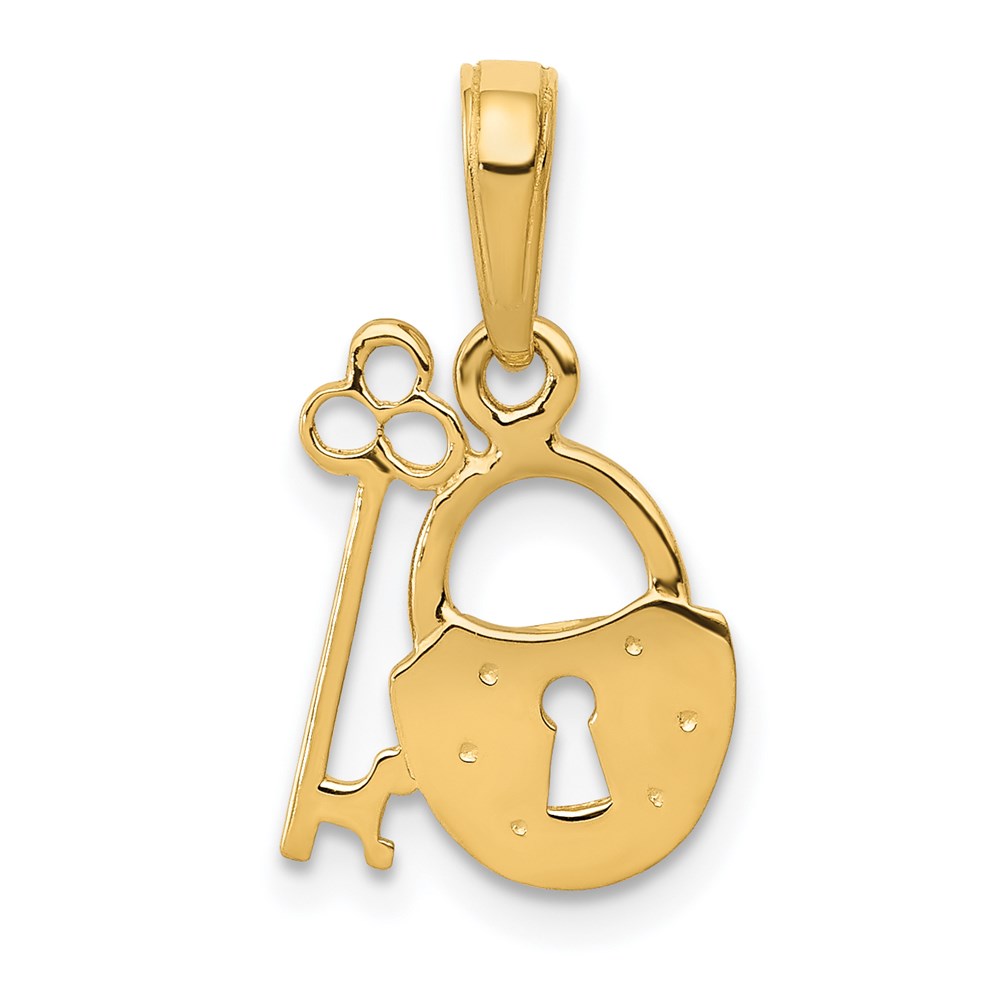 C2937.jpg 14K Polished Key and Lock Charm - Image 1