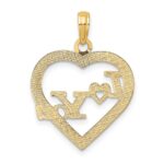 14k I HEART YOU in Heart Frame Charm - Image 4