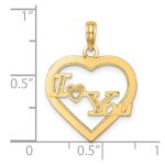 14k I HEART YOU in Heart Frame Charm - Image 3