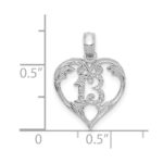 14k White Gold 13 in Heart Cut-out Pendant - Image 4