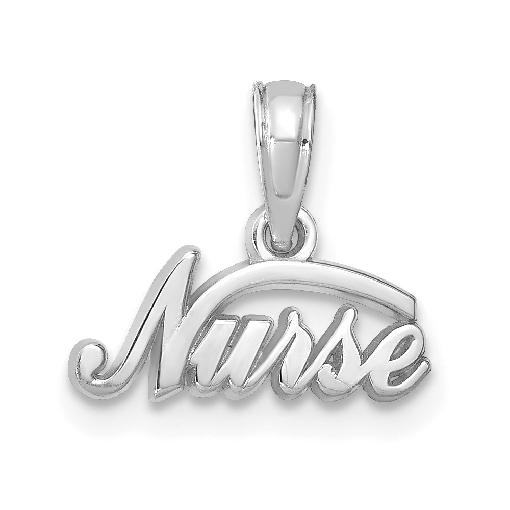 C2963W.jpg 14K White Gold NURSE Pendant - Image 1