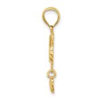 14k MOM with Dangling Heart Charm - Image 2