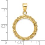 Wideband Distinguished Coin Jewelry 14k Polished Rope 16.5mm Prong Coin Bezel Pendant - Image 4