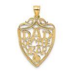 14k DAD OF THE YEAR Plaque Charm