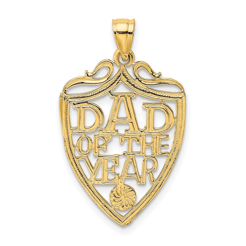 C3018.jpg 14k DAD OF THE YEAR Plaque Charm - Image 1