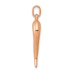 14k Rose Gold 3-D Italian Horn Charm - Image 2