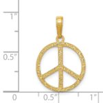 14k Textured Peace Sign Pendant - Image 4
