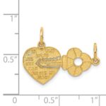 14K Polished 2-Piece Break-Apart HE WHO HOLDS THE KEY CAN UNLOCK MY HEART Charm - Image 4