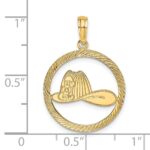 14k Fireman Helmet in Circle Charm - Image 3