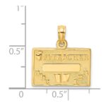 14k #1 TEACHER with Engravable Area Charm - Image 4