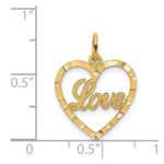 14k LOVE Diamond-cut Heart Pendant - Image 2