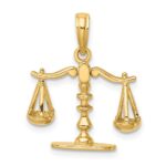 14k 3-D Moveable Scales of Justice Pendant - Image 3
