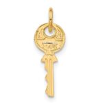 14K Polished 3D Rounded Top Key Charm - Image 3