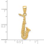 14k 3-D Saxophone Pendant - Image 4