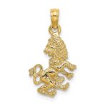 14k 3-D Leo Zodiac Charm