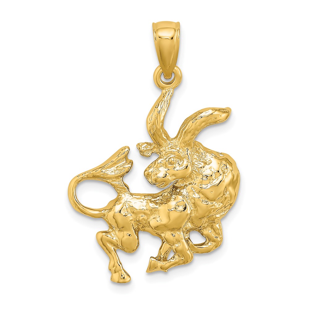 C3168.jpg 14k Large Taurus Zodiac Charm - Image 1