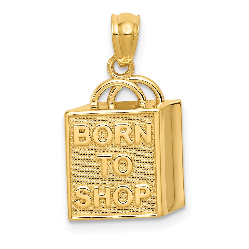 C3217.jpg 14K Shopping Bag with BORN TO SHOP Pendant - Image 1