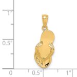 14k 3-D Flip Flop Pendant - Image 3
