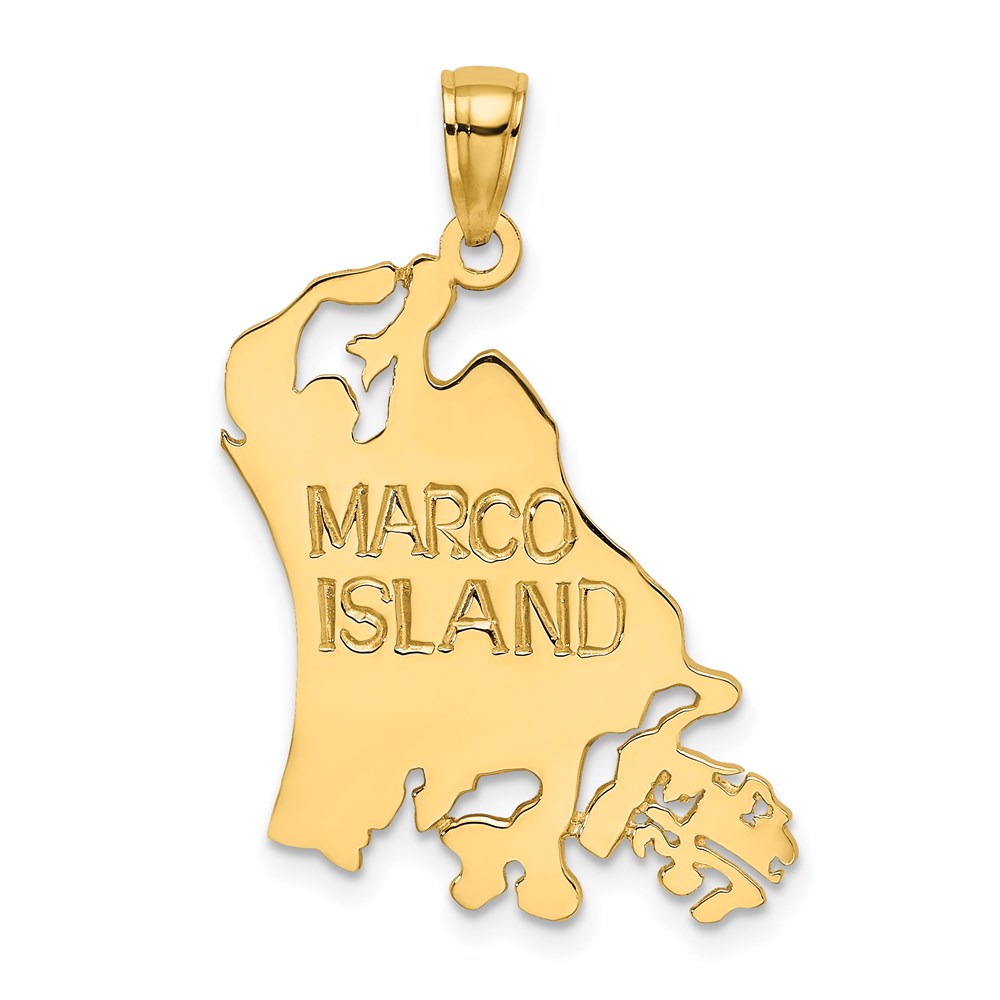 C3266.jpg 14k Cut-Out MARCO ISLAND Map Charm - Image 1
