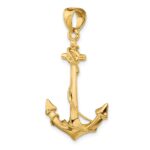 14k 3-D Anchor with Rope Pendant - Image 4