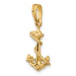 14k 3-D Anchor with Rope Pendant - Image 5