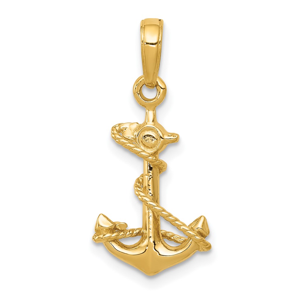 C3343.jpg 14k 3-D Anchor with Rope Pendant - Image 1