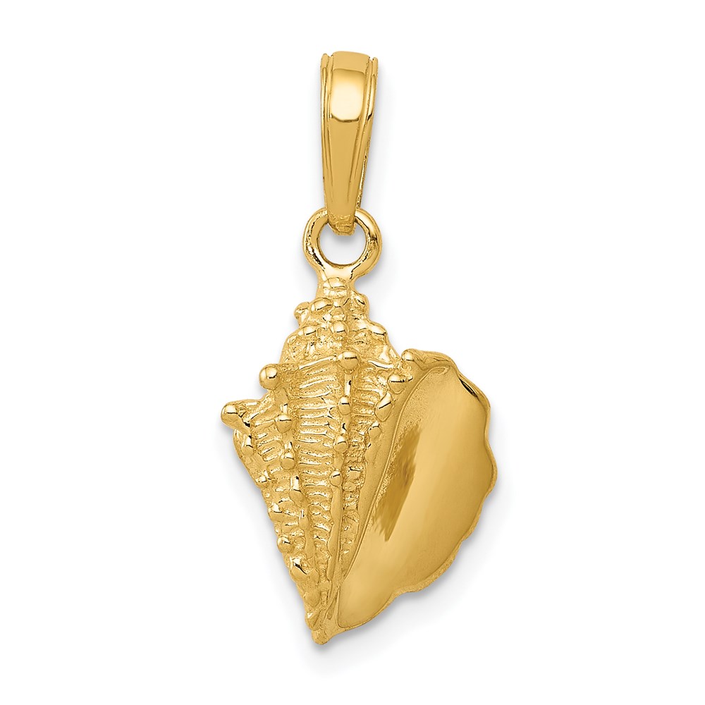 C3369.jpg 14k Solid Polished Conch Shell Pendant - Image 1
