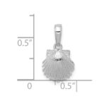 14k White Gold Scallop Shell Pendant - Image 4