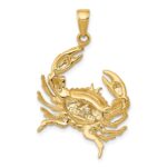 14k Stone Crab with Claw Extended Pendant - Image 4