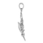 14K White Gold Stone Crab with Claw Extended Charm - Image 2