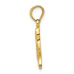 14k Solid Polished Open-Backed Whale Tail Pendant - Image 2