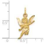 14k Satin Diamond-cut Angel Charm - Image 4