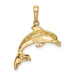 14k Dolphin Swimming Pendant - Image 4