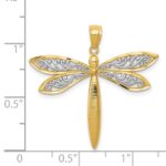 14k and White Rhodium Dragonfly Pendant - Image 4