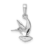 14k White Gold Hummingbird Pendant - Image 3