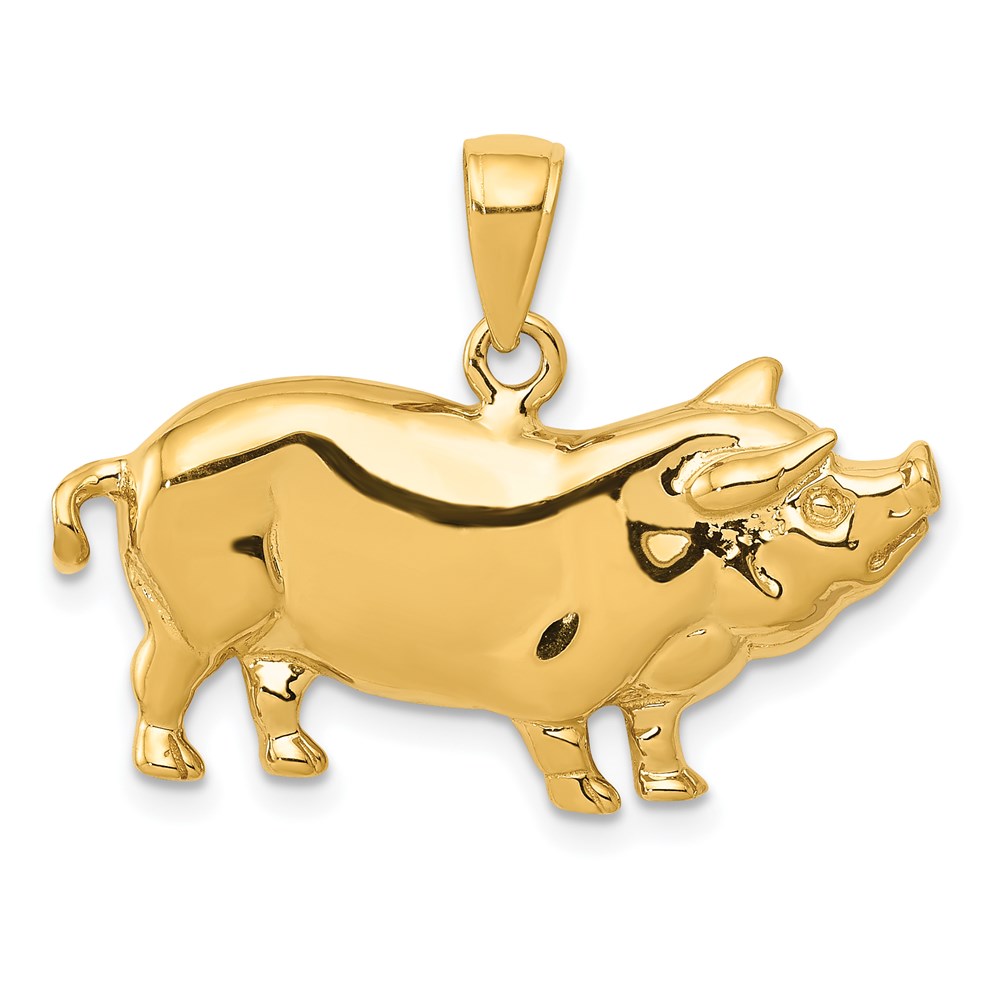 C3522.jpg 14k Pot Belly Pig Pendant - Image 1