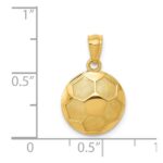 14k Domed Soccer Ball Pendant - Image 4